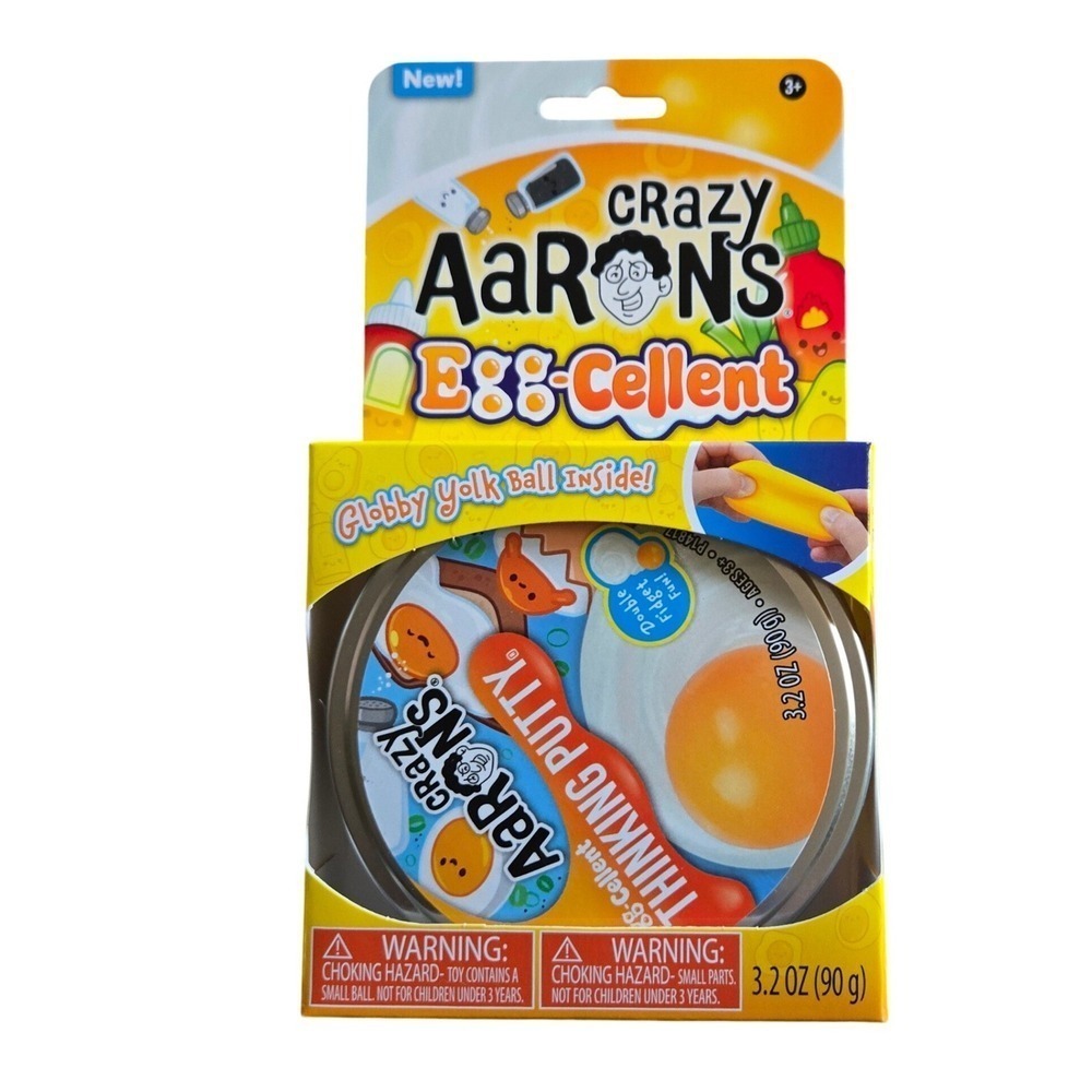 Crazy Aaron's Egg-Cellent Thinking Putty Kids 3.2oz Yellow New Fidget Toy Tin